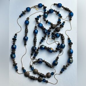 DABBY REID Signed Womens Cobalt Blue 52" Necklace